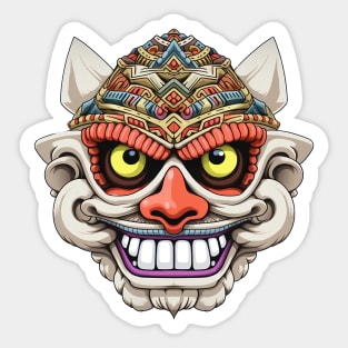 Modern Wayang: Abstract Indonesian Puppet Art Sticker